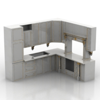 Weiß ganze Kabinett 3D-Modell