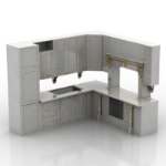 Weiß ganze Kabinett 3D-Modell