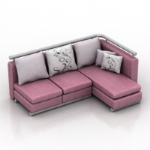 rosa Sofa Multiplayer-Modell