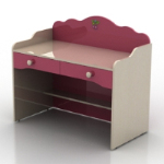 Rosa Kinder Schreibtisch 3D-Modelle