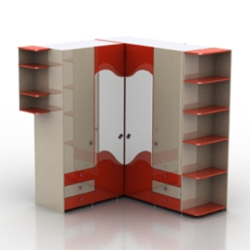rot Eckschrank Modell