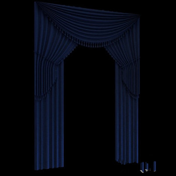 Liebe den blauen Vorhang 3D-Modell