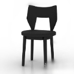 Dunkles Holz Stuhl 3D-Modell