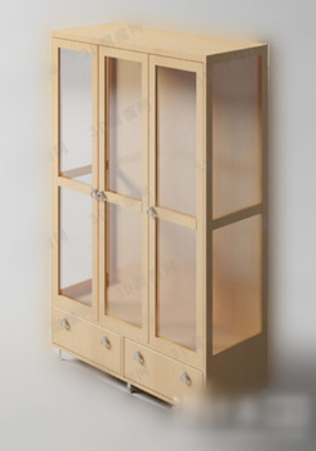 Gute Massivholz Schrank 3D-Modell