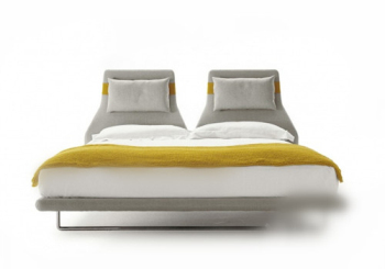 3D-Modell der gelben und weißen Bett