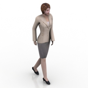 3D-Modell der weiblichen Angestellten, Schränke Modelle, 3D-Modell