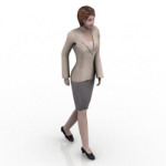 3D-Modell der weiblichen Angestellten, Schränke Modelle, 3D-Modell