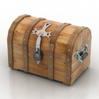 3D-Modell Holztruhe