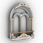 Europäische Burg Fenster 3D-Modelle