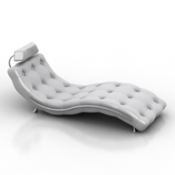 weiß Senior-Liege-Sofa 3D-Modelle