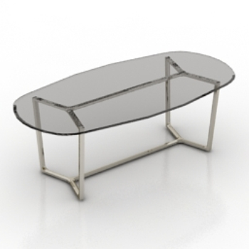 ovalen Couchtisch aus Glas