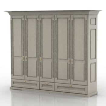 retro weiß Kleiderschrank 3D-Modelle