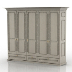 retro weiß Kleiderschrank 3D-Modelle