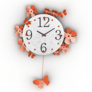 Blumen umrandeten Uhr Modell