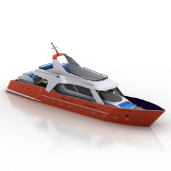rote Yacht 3D-Modelle