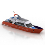 rote Yacht 3D-Modelle
