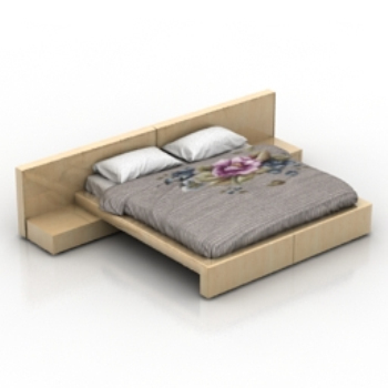 Doppelbett aus Holz Modell