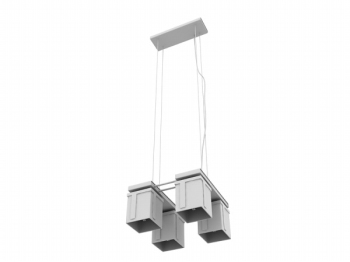 3D-Modell kombiniert vier Licht Kronleuchter