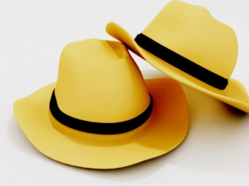 Yellow schwarzen Cowboy-Hut Rand 3D-Modell