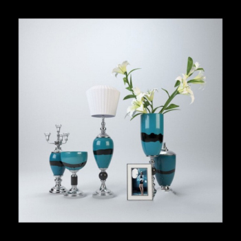 Europäische blauen Vase 3D-Modell