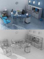 3D-Modelle einfach eingerichtete Bro