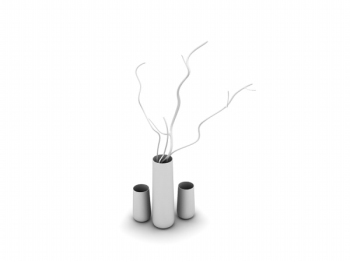 Eine große zwei kleine Vase 3D-Modell