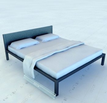 Einfache 3D-Modell Doppelbett