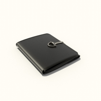 Schwarzes Leder Brieftasche in 3D