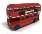 3D-Modell des roten Doppeldecker-Bus