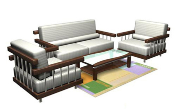 Holz-Couchtisch 3D-Modell