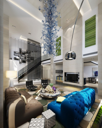 Das moderne und stilvolle Wohnzimmer Dekoration 3D-Modelle