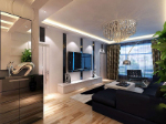 Schwarz-Weiß-Wohnzimmer 3D-Modell Stil