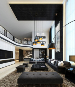 split-moderne Wohnzimmer 3D-Modell