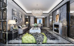 graue moderne Wohnzimmer 3D-Modell