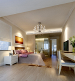 3D-Modell modernes Schlafzimmer Badezimmer integriert