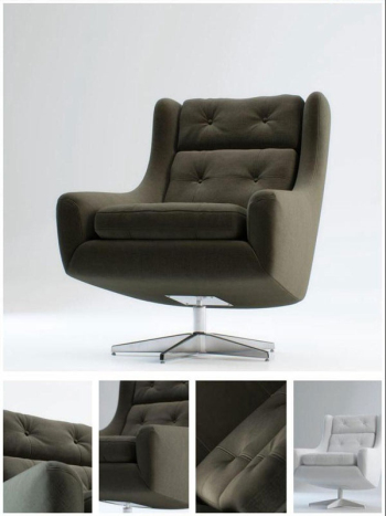 schwarzer sofa stuhl 3d - modelle

