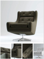schwarzer sofa stuhl 3d - modelle