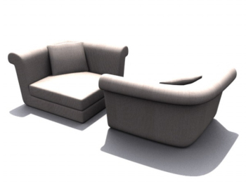 Fan-förmigen Sofa 3D-Modell
