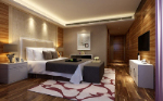 hölzerne stil moderne schlafzimmer 3d - modell