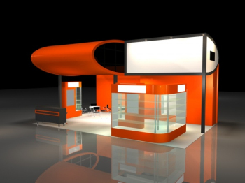Orange kreative Ausstellungshalle 3D-Modell