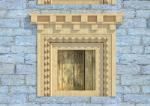 Tibetischen Holzfenster 3D-Modell