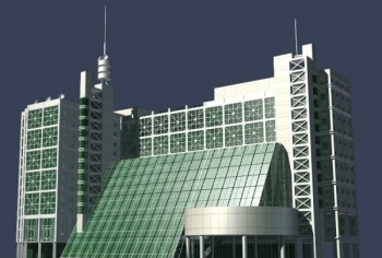 Moderne Technik 3D-Modell Gebäude