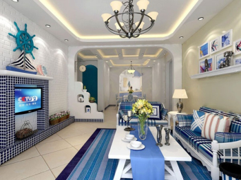 Mediterranen Stil Wohnzimmer 3D-Modell
