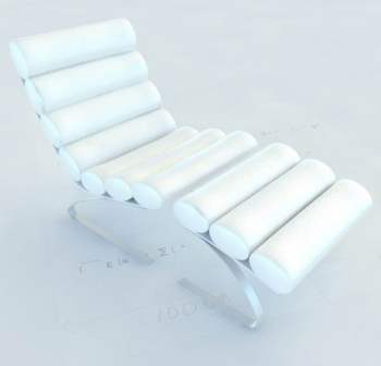 Weiße Sthle 3D-Modell