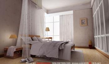 Einfache kleines Schlafzimmer 3D-Modell