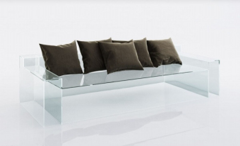 Graue und schwarze Glassofakissen 3D-Modell
