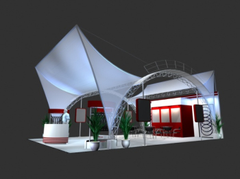 3D-Modell roten und weißen Themenausstellung