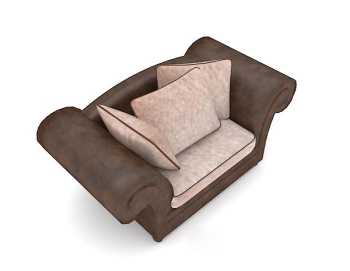 Home dunkelbraun einzigen Sofa 3D-Modell