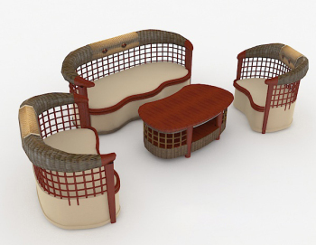 Personality Freizeit Holz Kombination Sofa 3D-Modell