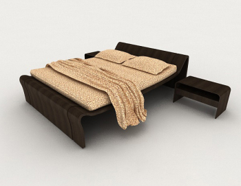 Home personalisierte Holz Doppelbett 3D-Modell